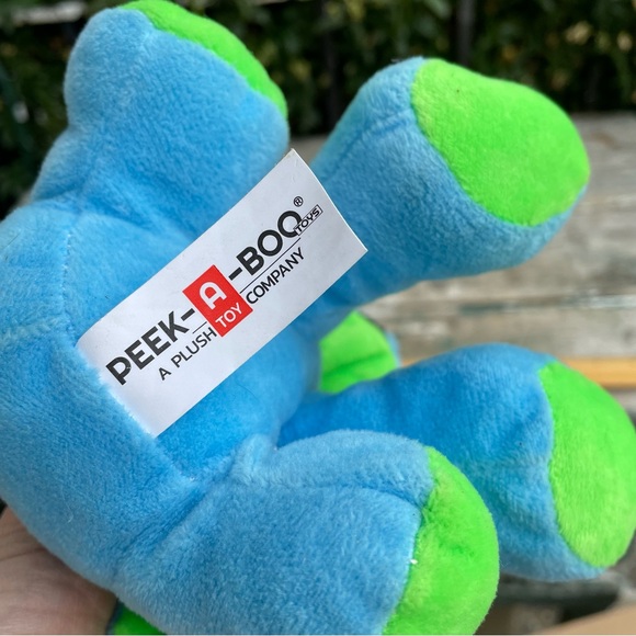 Blue & green dinosaur stuffed animal plush peekaboo toys - Picture 5 of 6